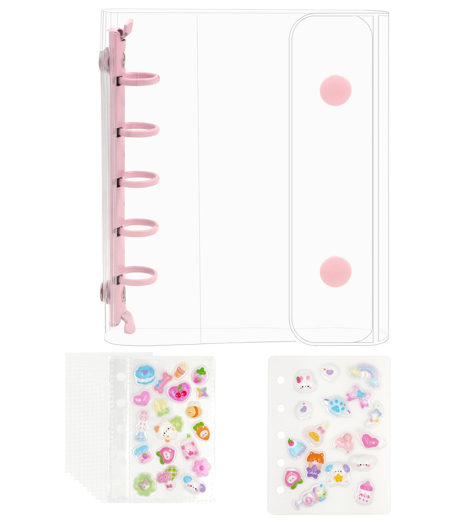 Amazon.co.jp: Kukefa シール帳 m5 透明 はがせる ミニ バインダー